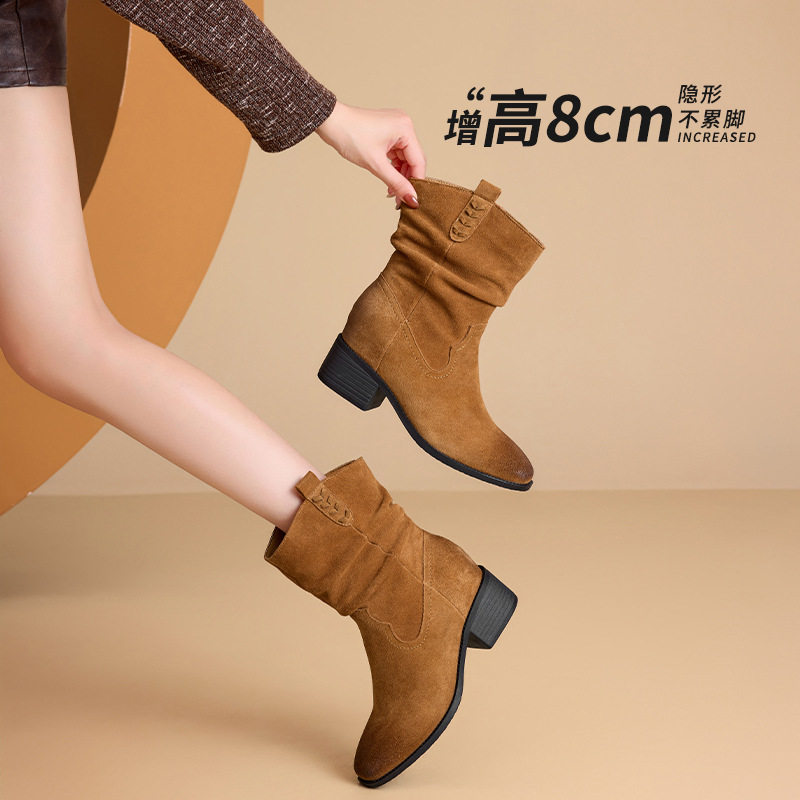 隐形增高8cm~暴走不累脚马丁靴女