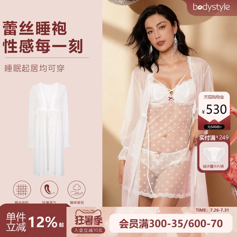 布迪设计蕾丝透视性感睡裙