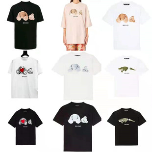 正确版PALM棕榈 天使断头熊T恤泰迪angeIs男女士印花高领休闲短袖