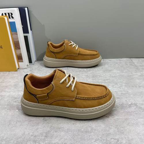 男鞋2025新款秋冬时尚厚底男士休闲板鞋潮流百搭英伦复古工装皮鞋