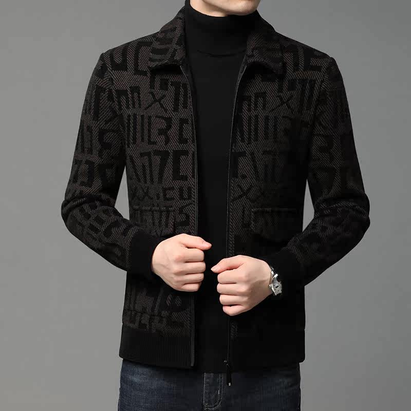 B20575钱塘2020-1冬季男士雪尼尔高端休闲外套夹克加厚保暖P300图片