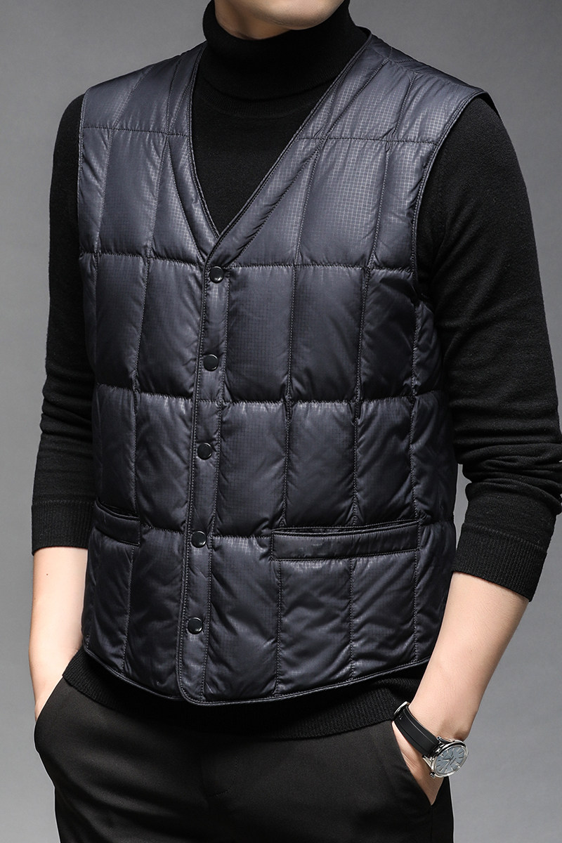 J1001钱塘2020-1冬季90白鸭绒羽绒服马甲保暖背心P118,男装背心/马甲,钱塘207-1
