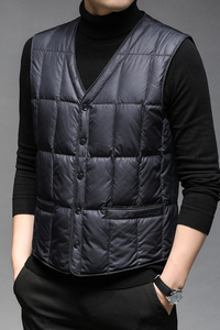 J1001钱塘2020-1 冬季90白鸭绒羽绒服马甲保暖背心P118图片
