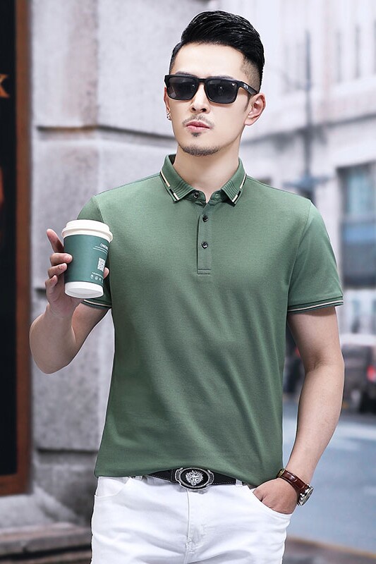 B21614钱塘2020-1夏季男士时尚短袖polo衫T恤翻领男装商务休闲P57,男装T恤,钱塘207-1