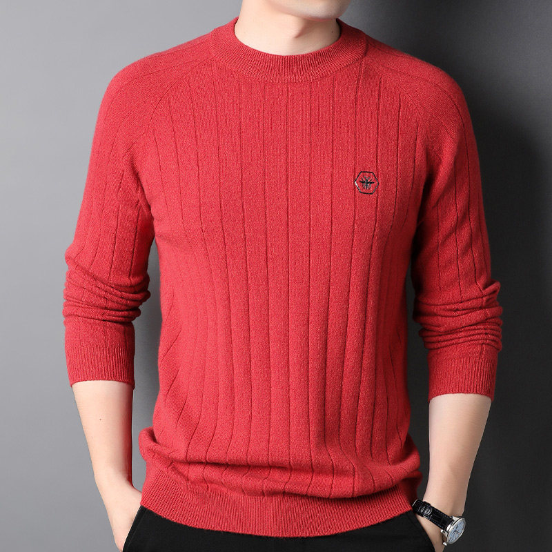 F3567钱塘2020-1秋冬精品男士100%羊毛长袖毛衫休闲套头打底P140图片