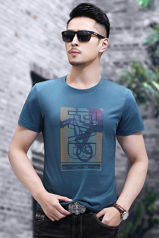 B61099钱塘2020-1夏季男士时尚短袖圆领基础T恤冰丝男装休闲P55,男装T恤,钱塘207-1