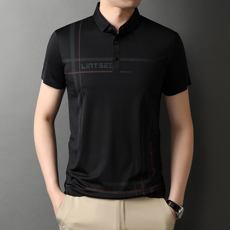 B8080钱塘2020-1夏季男士冰丝短袖polo衫T恤翻领男装商务休闲P67图片