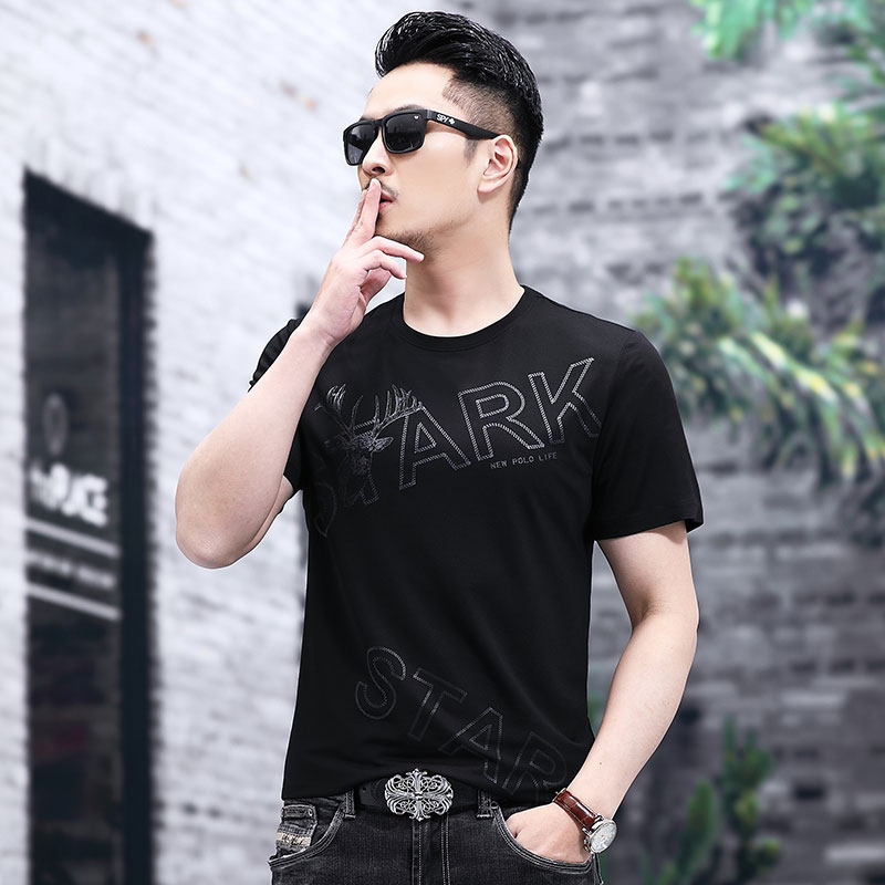 B5201钱塘2020-1夏季男士时尚短袖圆领基础T恤冰丝男装休闲P52图片