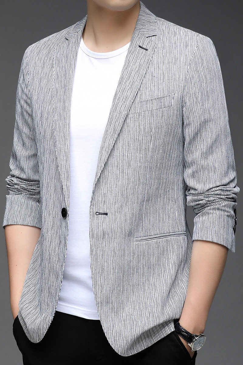 F3302钱塘2020-1秋季男士亚麻薄款休闲西服小西装上衣外套P155,男装西服,钱塘207-1