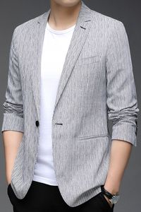 F3302钱塘2020-1秋季男士亚麻薄款休闲西服小西装上衣外套P155图片