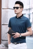 B8825钱塘2020-1夏季男士冰丝短袖polo衫T恤翻领男装商务休闲P60，男装T恤，钱塘207-1