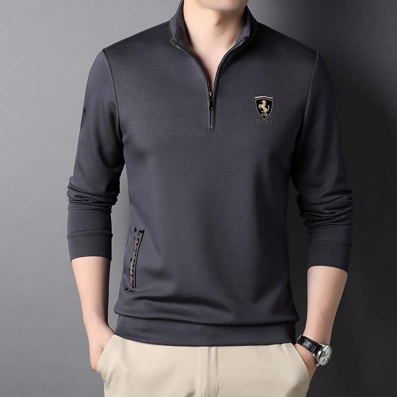 B21602钱塘2020-1秋冬男士时尚长袖卫衣T恤翻领男装商务休闲P80图片