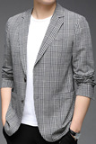 F3305钱塘2020-1秋季男士纯棉薄款休闲西服小西装上衣外套P155，男装西服，钱塘207-1
