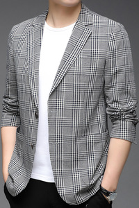F3305钱塘2020-1秋季男士纯棉薄款休闲西服小西装上衣外套P155图片