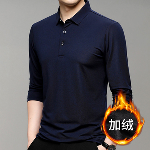 F3008H钱塘2020-1秋冬加绒莫代尔打底衫t恤纯色长袖男士P85图片
