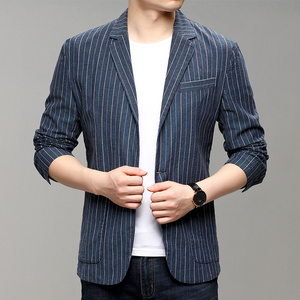 F3321钱塘2020-1秋季男士亚麻薄款休闲西服小西装上衣外套P155图片