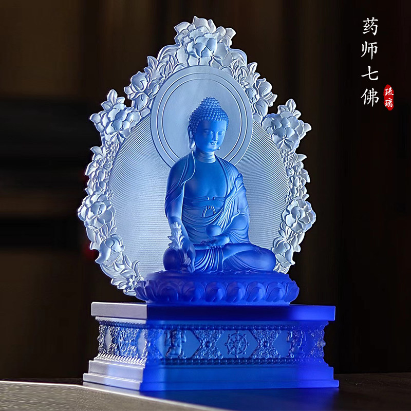 琉璃药师佛佛像光如来佛堂家用居家供奉摆件七手势38厘米高度