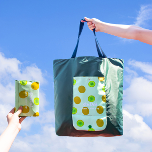 可折叠购物袋定制礼品超市环保袋带拉链便携大容量防水买菜手提袋