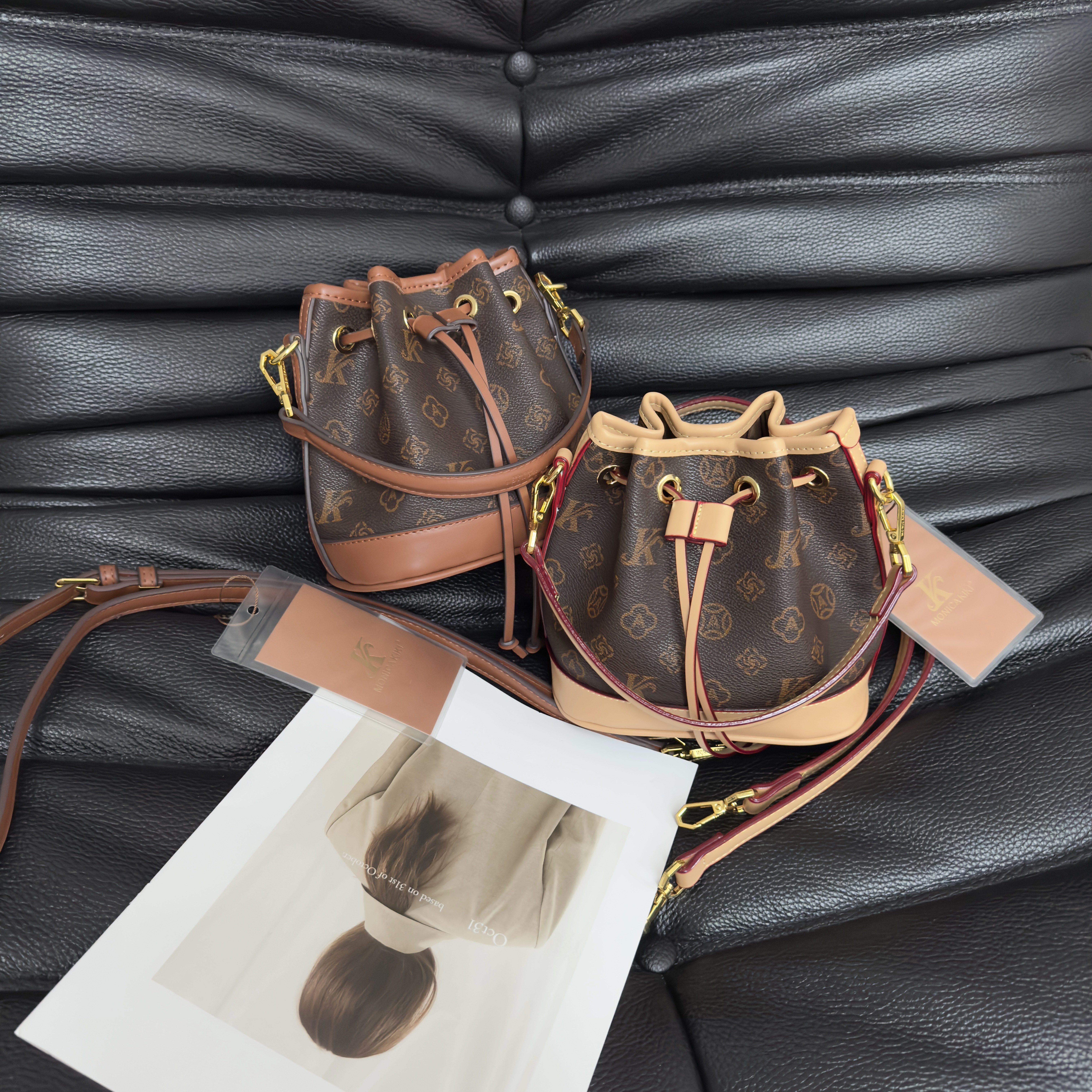 抽绳印花百搭复古高级感水桶包单肩斜挎手提小包包女士春季新款,箱包皮具/热销女包/男包,水桶包,淘宝优惠券,粉丝福利购,淘宝优惠卷