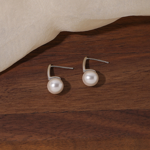 FLOAT浮漾925银针法式 气质小巧百搭耳饰耳夹耳环 珍珠耳钉女简约款