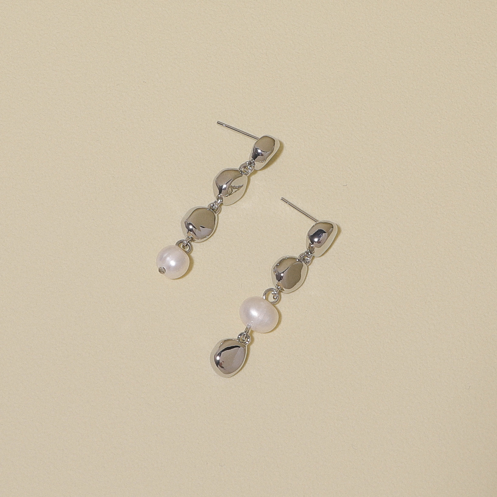 清冷风女不对称耳环天然珍珠耳饰