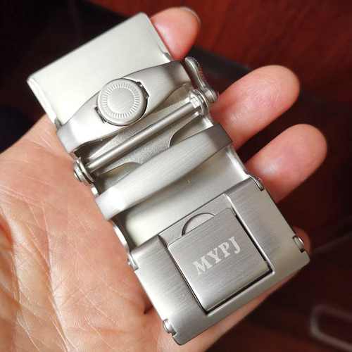 商务皮带头男士自动锰钢卡槽滑道