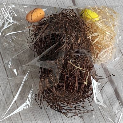 藤条材料鸟窝DIY手工鸟巢鸟笼庭院摆设吊挂装饰仿真鸟蛋木松森系