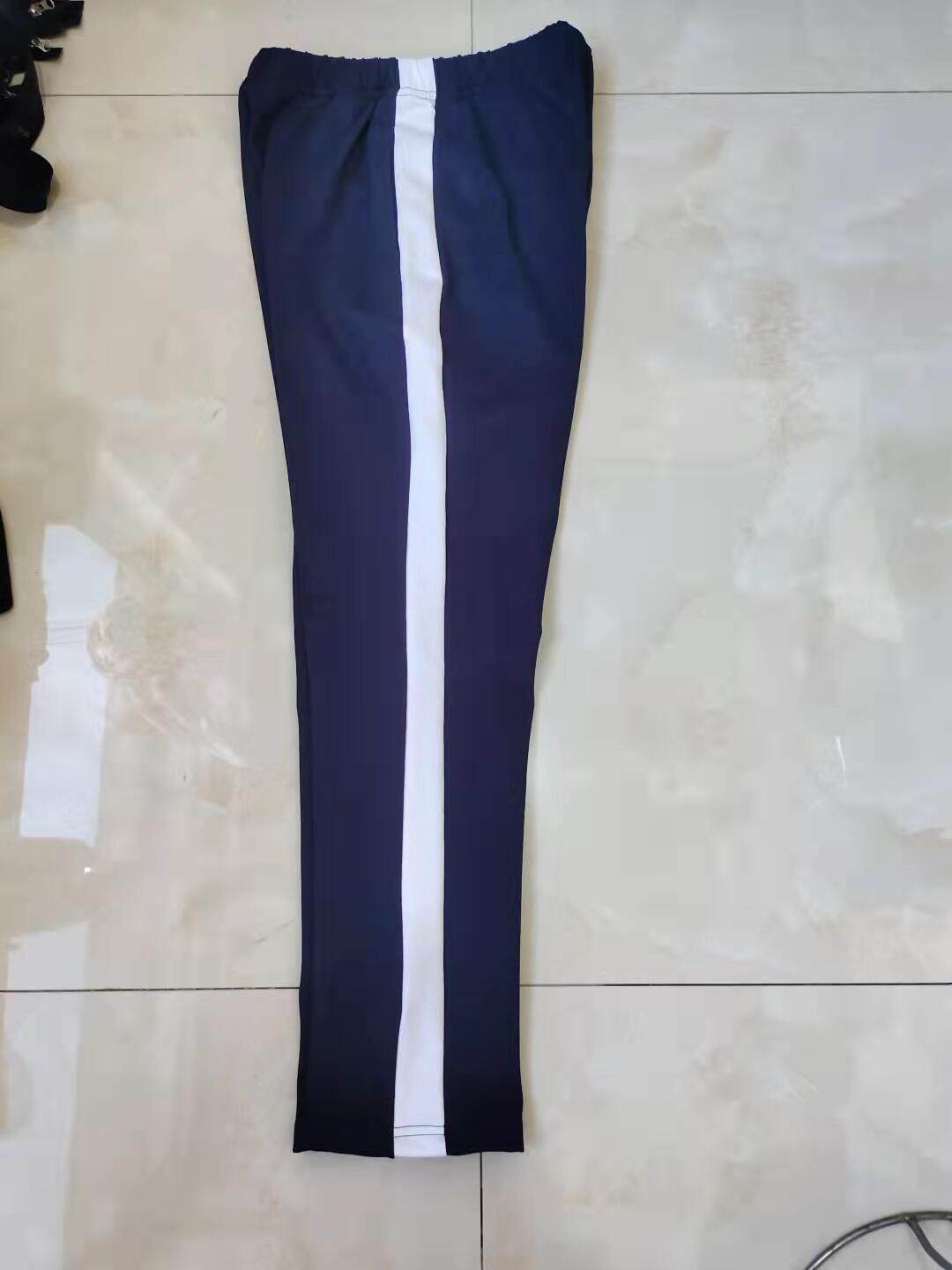CUSTOM-MADE SPRING AUTUMN AND WINTER BOYS AND GIRLS SCHOOL PANTS THE SAME SWEATPANTS NAVY BLUE STITCHING A WHITE BAR VELVET THICKENED SLACKS