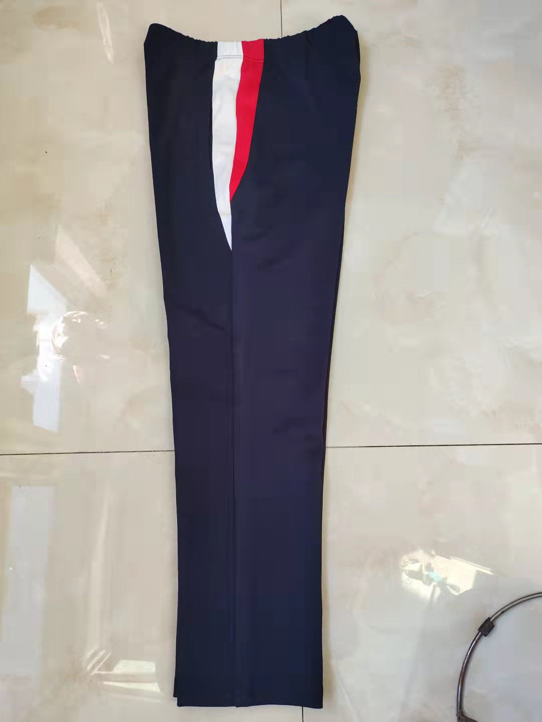 CUSTOM-MADE SPRING AUTUMN AND WINTER BOYS AND GIRLS SCHOOL PANTS THE SAME SWEATPANTS NAVY BLUE STITCHING RED AND WHITE TRIANGLE VELVET THICK SWEATPANTS