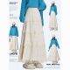 白色蕾丝拼接丝半身裙女秋冬温柔风仙女蛋糕裙松紧高腰a字长裙