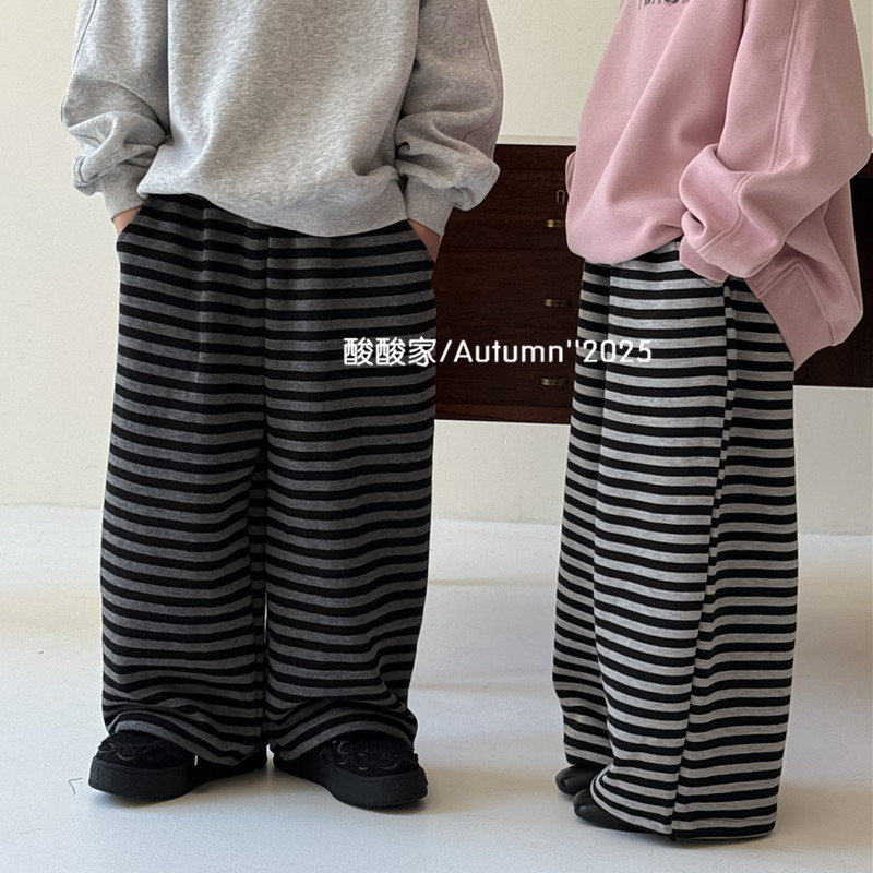儿童百搭条纹阔腿裤卫裤