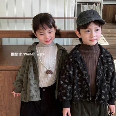 儿童森系复古加绒碎花衬衫