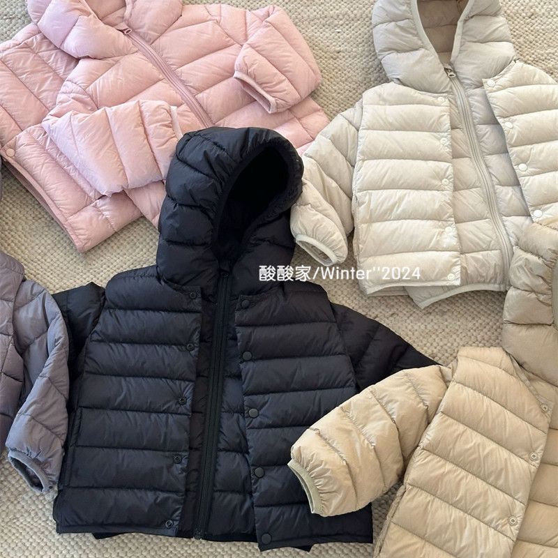 儿童90白鸭绒轻薄连帽羽绒服