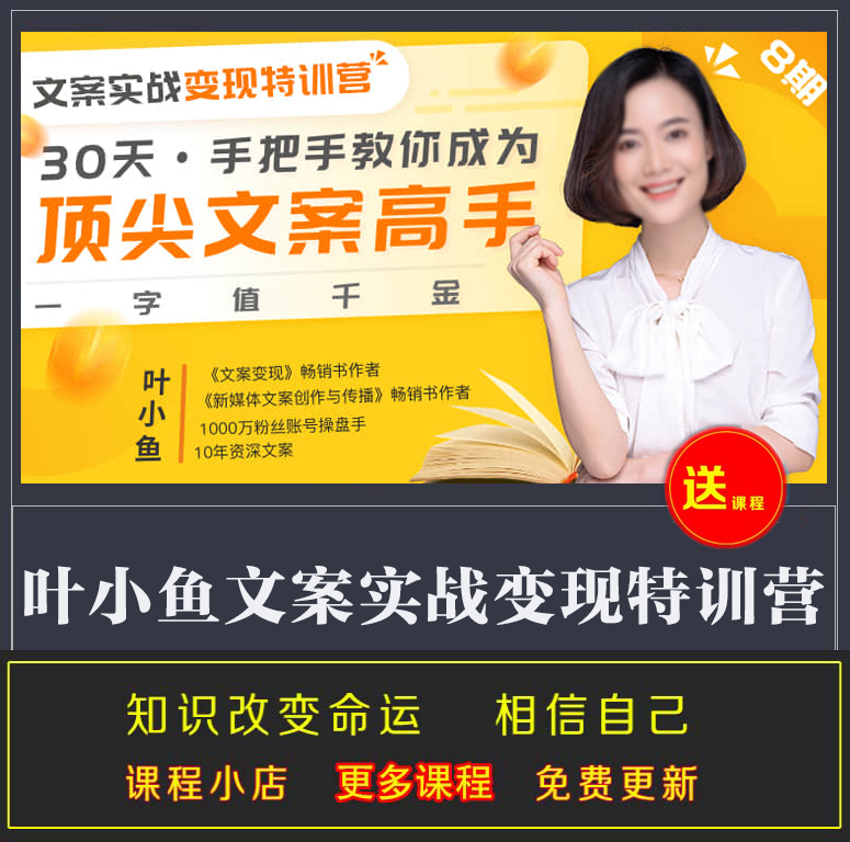 文案实战变现特训营 30天手把手教你成为文案高手 叶小鱼视频完结