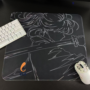 浪客剑心小号加厚鼠标垫线稿黑白武士电脑桌垫打瓦电竞FPS游戏垫
