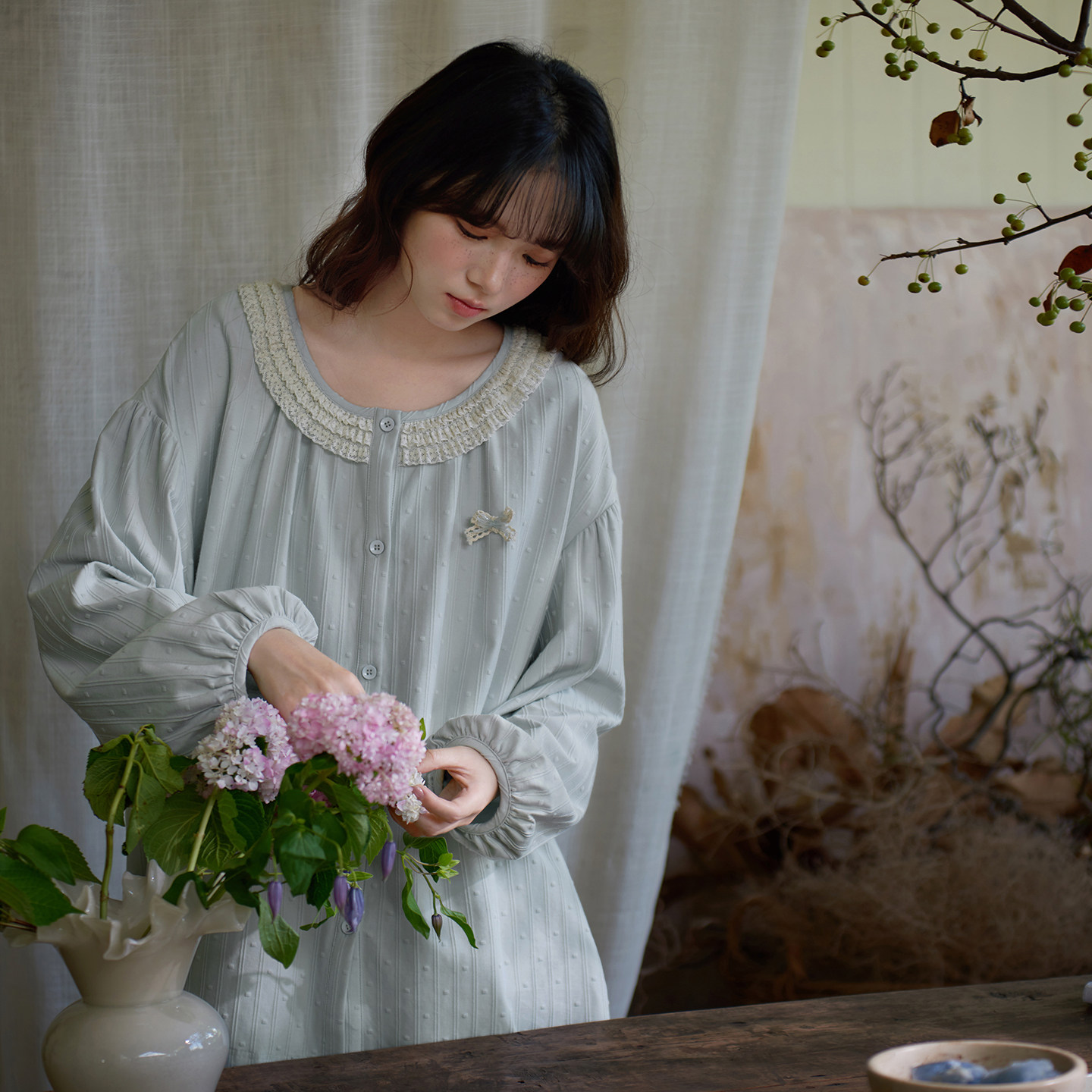 马克公主春秋长袖纯棉睡衣女款公主风甜美花边高级感可外穿家居服