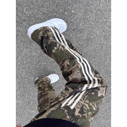 潮标蒂工装潮牌美式迷彩休闲裤子