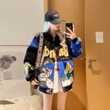 秋2025韩版慵懒风卡通动漫兔子夹克宽松休闲外套102B-JK8053P95，男装夹克，星座102B