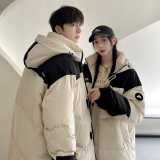 加厚潮字母印花连帽工装情侣款宽松拼接羽绒服男女102B-Y5920P185，男装羽绒服，星座102B