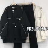 秋25冲锋衣复古拉链不规则棒球服外套宽松休闲夹克102B-jk3729P78，男装夹克，星座102B