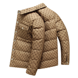 冬款羽绒服男字母logo翻领加厚按扣短款外套羽绒衣102B-Y5328P155，男装羽绒服，星座102B