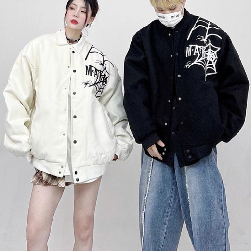 秋2025高街潮牌刺绣夹克棒球服外套宽松情侣两件套102B-JK874P78,男装夹克,星座102B