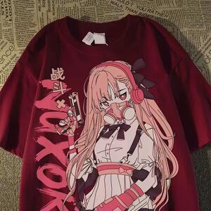 纯棉精梳日系潮小众印花短袖T恤男女夏季新款学院风102B-T1241P30图片