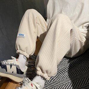 灯芯绒哈伦裤男女秋冬加绒加厚学生韩版休闲裤102B-K251P45加绒50图片