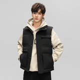 冬款羽绒服男连帽加厚外套无袖羽绒衣马甲背心百搭102B-Y3326P145，男装背心/马甲，星座102B