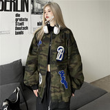 全棉工装布迷彩美式加内里复古棒球服男女宽松外套102B-J0729P98，男装夹克，星座102B