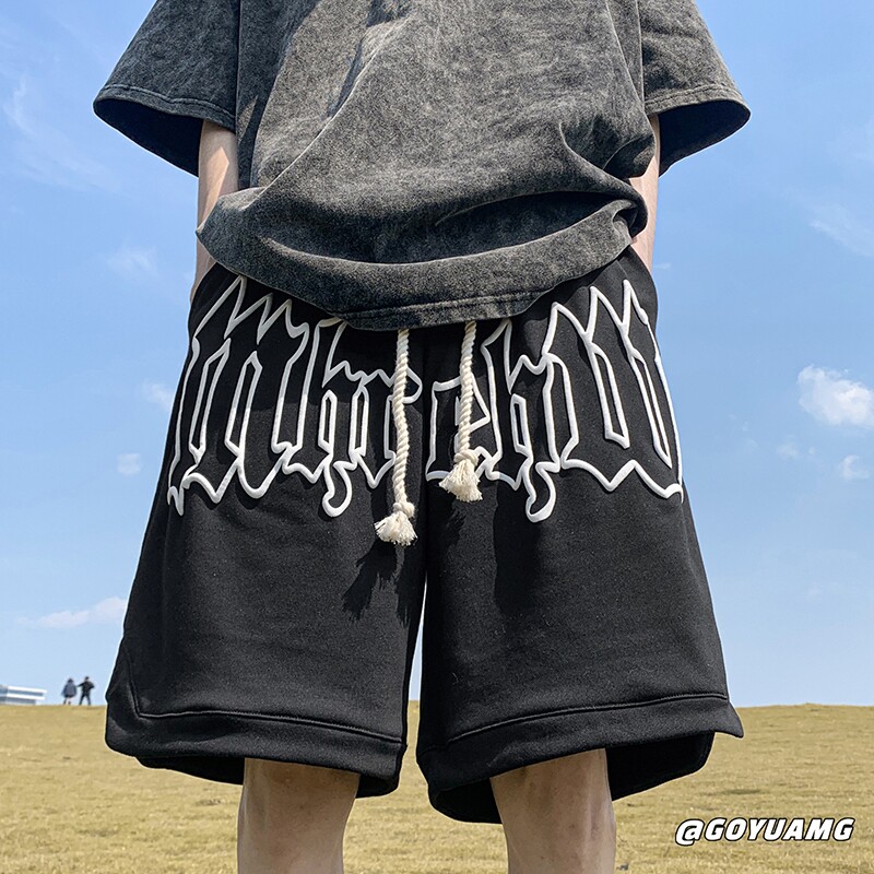 美式潮流运动裤2024夏学生韩版宽松百搭篮球五分裤102B-K8426P30,男装牛仔裤,星座102B