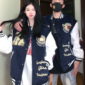 2025秋棒球服外套原宿港风oversize高街情侣外套潮102B-W9913P75,女装短外套,星座102B