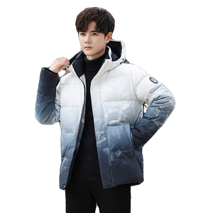 冬款羽绒服男连帽渐变加厚工装外套情侣羽绒衣外套102B-Y232P185图片