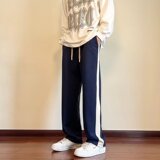 卫裤男直筒宽松秋休闲裤美式高街垂坠感运动阔腿裤102B-K4191P45，男装休闲裤，星座102B